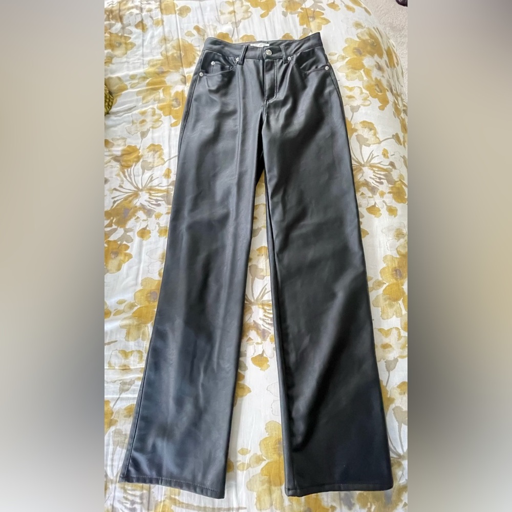 H&M Black Leather Pants